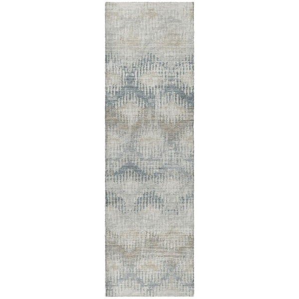 Dream Shag Premium Machine Washable Abstract ADS80 Linen 2 ft. x 7 ft. Runner Rug