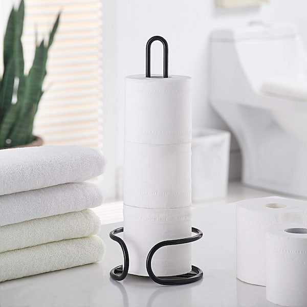 Black Wire Toilet Roll Holder and Store