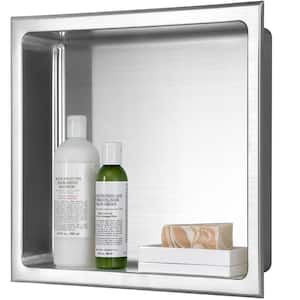 12 in. W x 12 in. H x 4 in. D 18-Gauge Bathroom Shower Wall Niche in Brushed Stainless Steel