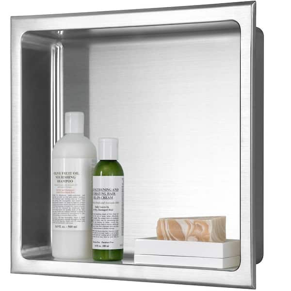 AKDY 12 in. W x 12 in. H x 4 in. D 18-Gauge Bathroom Shower Wall Niche in Brushed Stainless Steel