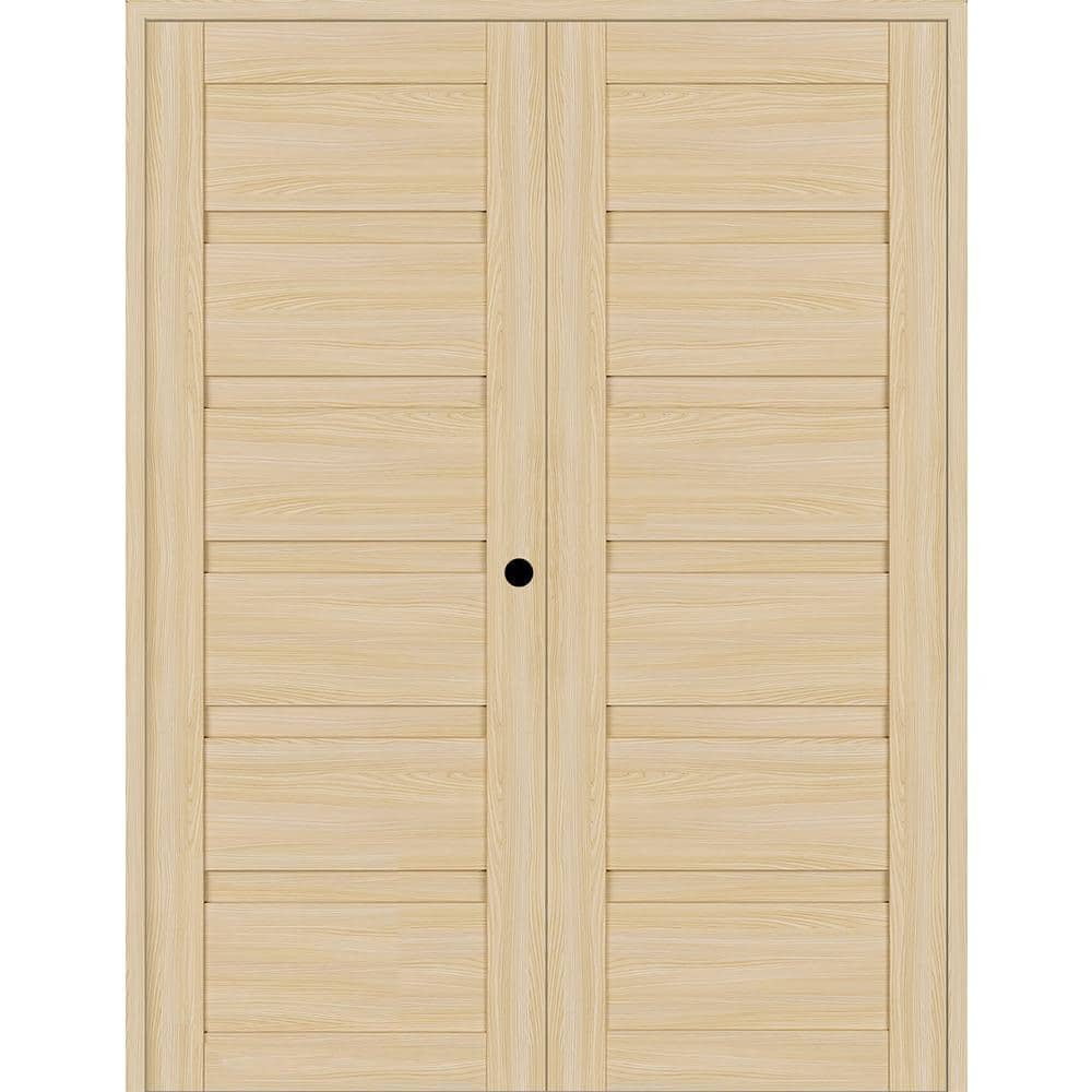 Louver 36 in. x 95.25 in. Left Active Loire Ash Wood Composite Double Prehung Interior Door price history on PriceWatchPro