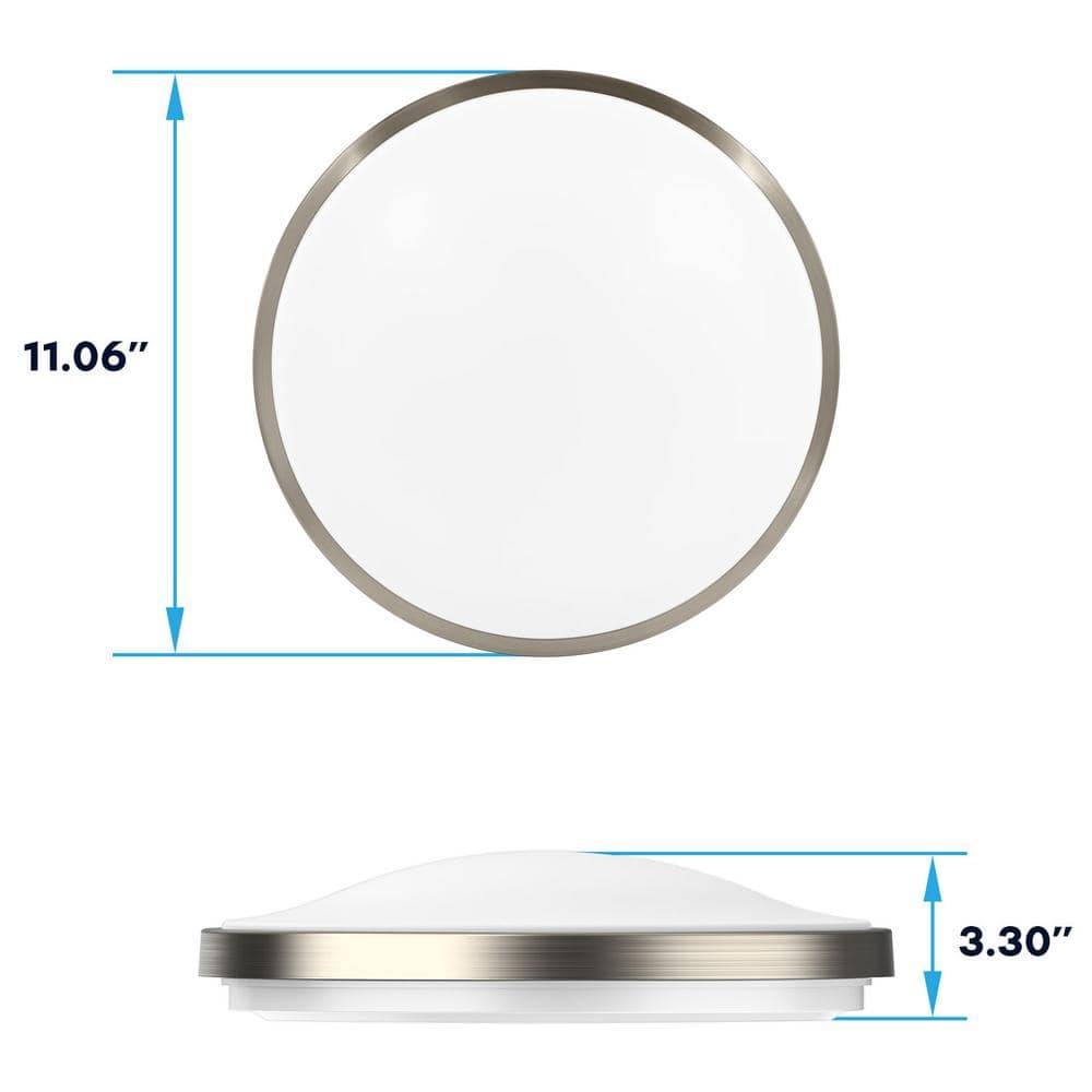 Brushed Nickel 11" LED Flush Mount Light with Motion Sensor