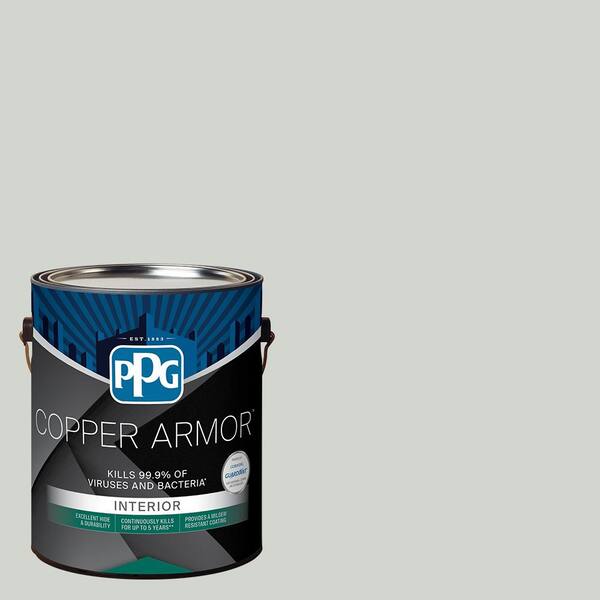 COPPER ARMOR 1 gal. PPG0994-1 Afraid Of The Dark Eggshell Antiviral and Antibacterial Interior Paint with Primer