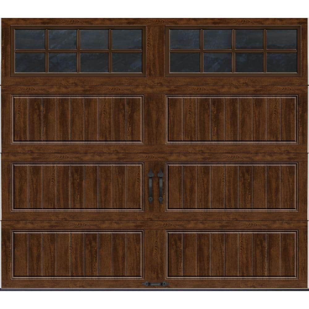 Clopay Gallery Collection 8 ft. x 7 ft. 6.5 R-Value Insulated Ultra-Grain Walnut Garage Door with SQ24 Window 111337