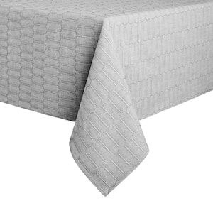 60 in. x 102 in., Grey Honeycomb Rectangle Tablecloth, Modern Farmhouse