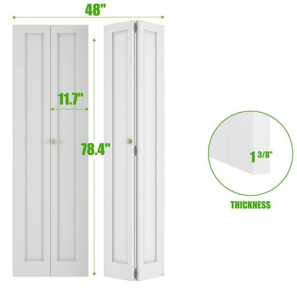 SOCBAZZAR 48 in. x 78.4 in. 1-Panel Hollow Core White Primed
