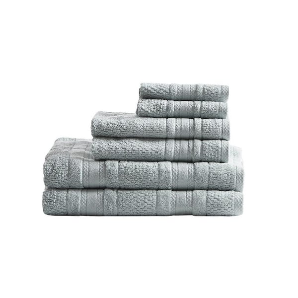 6-Piece Towels Set Soft Cotton Lightweight Bath Towel 2-Bath Towels, 2-Hand Towels, 2-Washcloths (Light Grey)