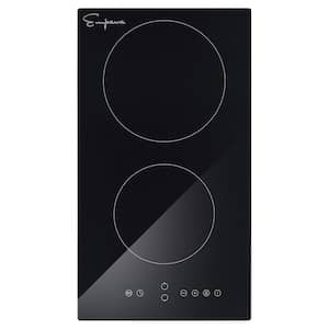 12 in. Smooth Top Radiant Electric Cooktop in Black with 2 Elements