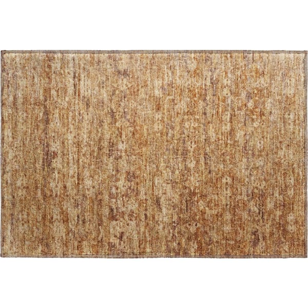 Mayfield Premium Machine Washable Abstract AMF2324 Paprika 3 ft. x 4 ft. Area Rug