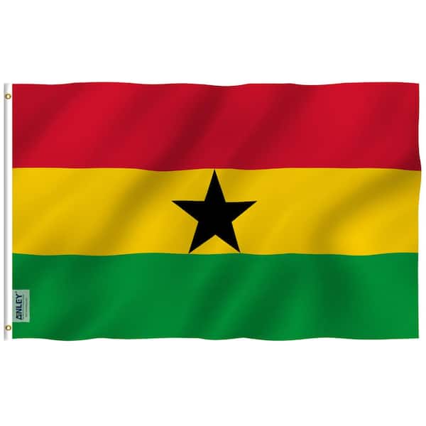 ANLEY Fly Breeze 3 ft. x 5 ft. Polyester Ghana Flag 2-Sided Flags Banner with Brass Grommets and Canvas Header