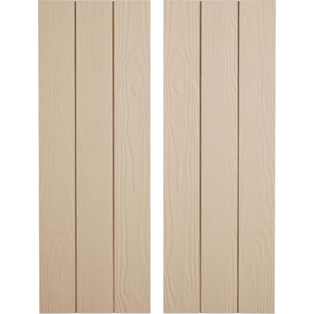 16.5 in. x 64 in. Timberthane Polyurethane 3-Board Joined Board-n-Batten Sandblasted Faux Wood Shutters, No Batten Pair price history on PriceWatchPro