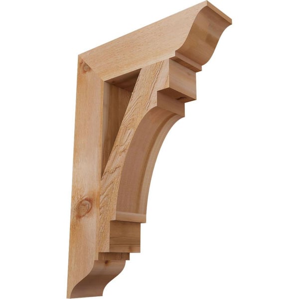 Ekena Millwork 6 in. x 36 in. x 24 in. Western Red Cedar Merced Traditional Rough Sawn Bracket