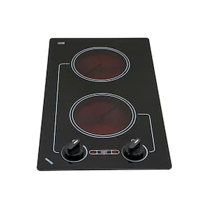 Caribbean Series 12 in. Radiant Electric Cooktop in Black with 2 Elements 120-Volt