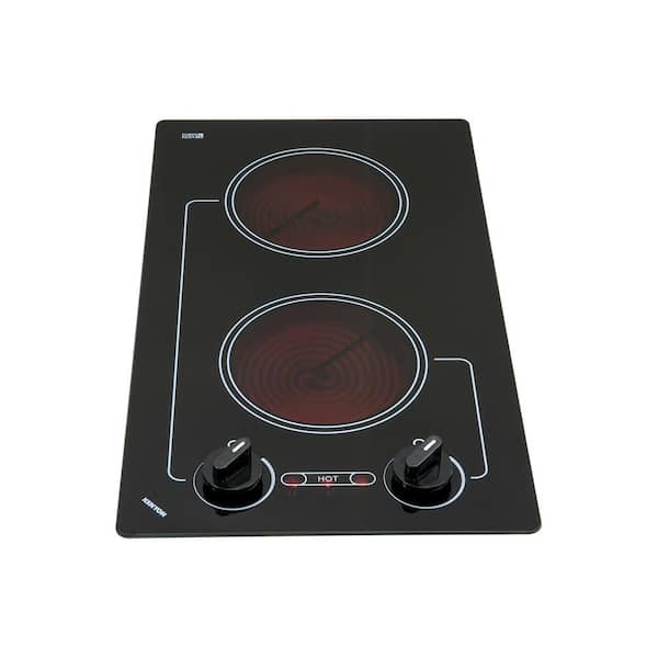 Kenyon Caribbean Series 12 in. Radiant Electric Cooktop in Black with 2 Elements 120-Volt