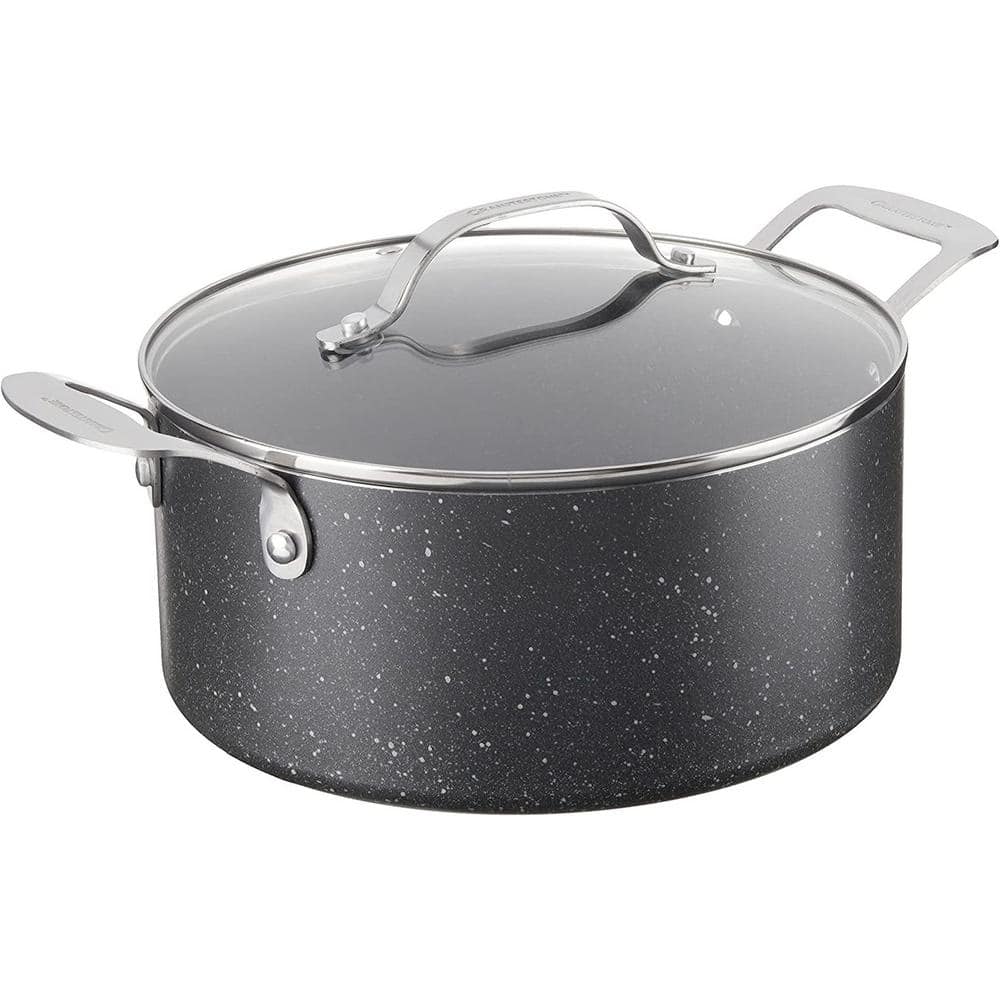 Granite Stone Black 5 Quart Nonstick Aluminum Stock Pot with Lid