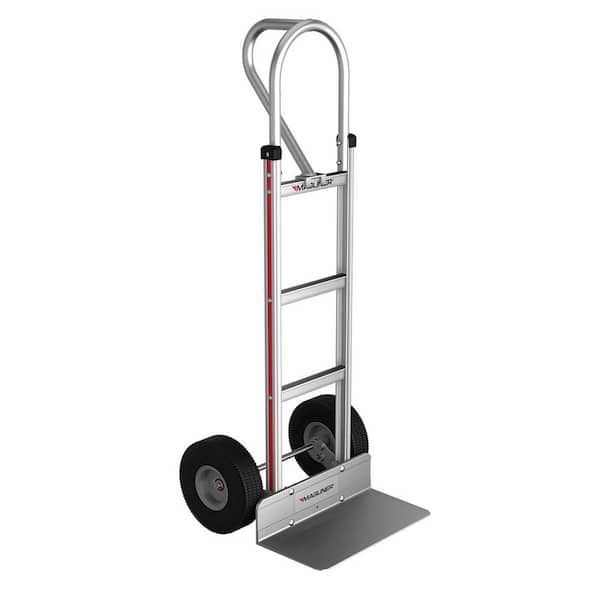 500 lb. Capacity Aluminum Hand Truck with Vertical Loop Handle, Extruded Nose Plate and Microcellular Foam Wheels
