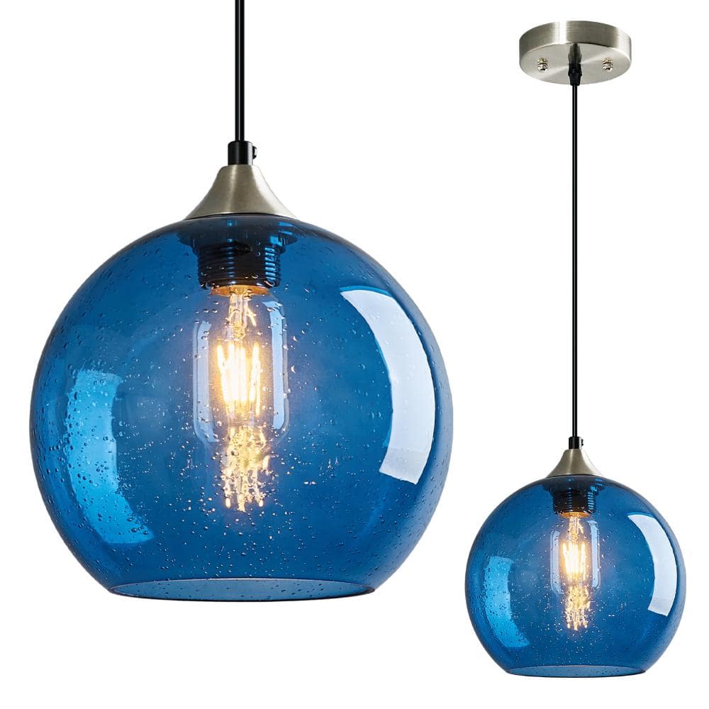 60w 1-Light Blue Glass Pendant Lights for Kitchen Island Bedroom Living Dining Room price history on PriceWatchPro