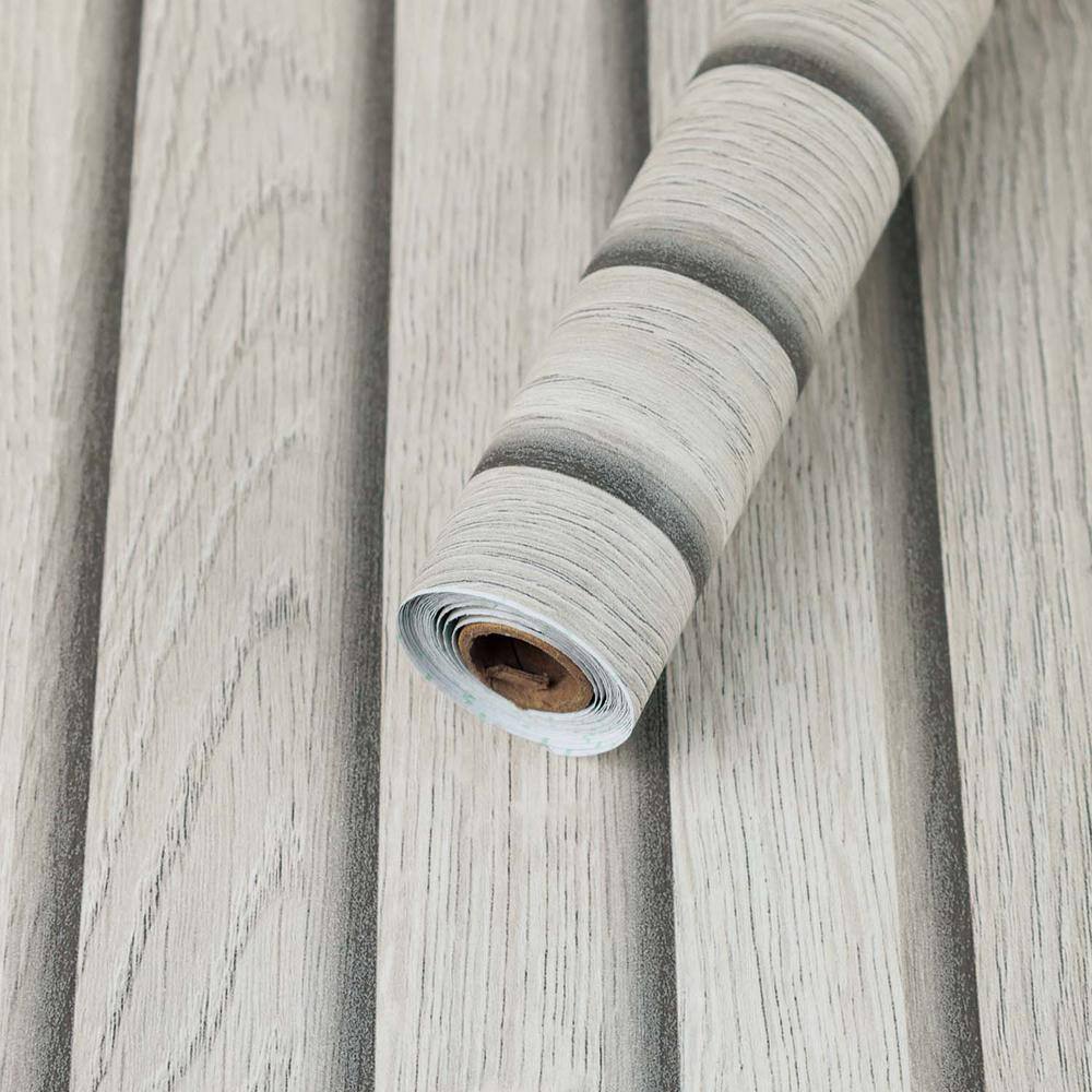Vsmile Gray Wood Slat Grain Peel And Stick Removable Vinyl Wallpaper Vsmile Rolls Hd592zbh Fz045 64 1000