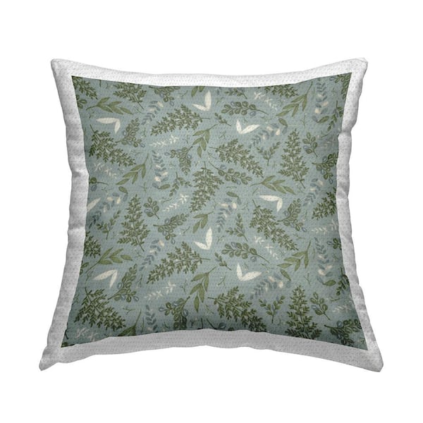 Stupell Industries Earthy Fern Leaf Pattern Green Square Outdoor Throw Pillow