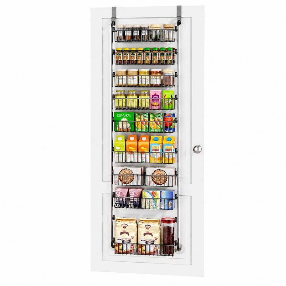 9-Shelf Black Adjustable Metal Over the Door Pantry Organizer with 2 Hook Sizes, Tiered Storage Rack price history on PriceWatchPro
