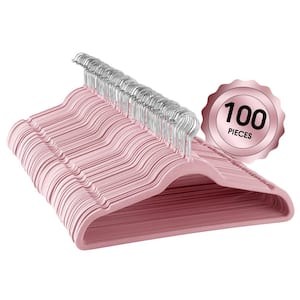 Pink Stainless Steel Hangers 100-Pack