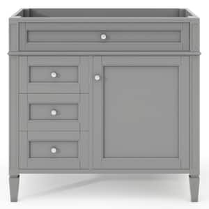 35 in. W x 17.87 in. D x 33 in. H Freestanding Bath Vanity Cabinet without Top in Grey