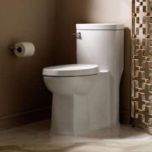 Boulevard Tall Height 1-Piece 1.28 GPF Single Flush Elongated Toilet in Linen, Seat Included