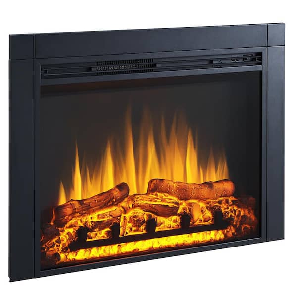 Unbranded 36 in. Ventless Electric Fireplace Insert in Black with Remote Control, 750-Watt/1500-Watt