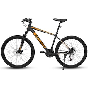 26 in. Black Steel Mountain Bike with 21-Speed Shock Absorbing Front Fork for Adult