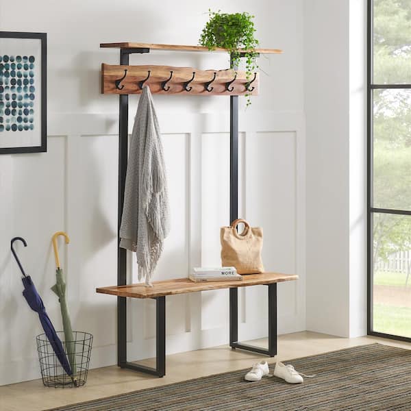 Alpine Natural 48 in. W x 72 in. H Hall Tree