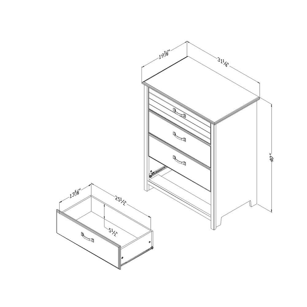 Blueberry Farmhouse 4-Drawer Chest with Soft Close