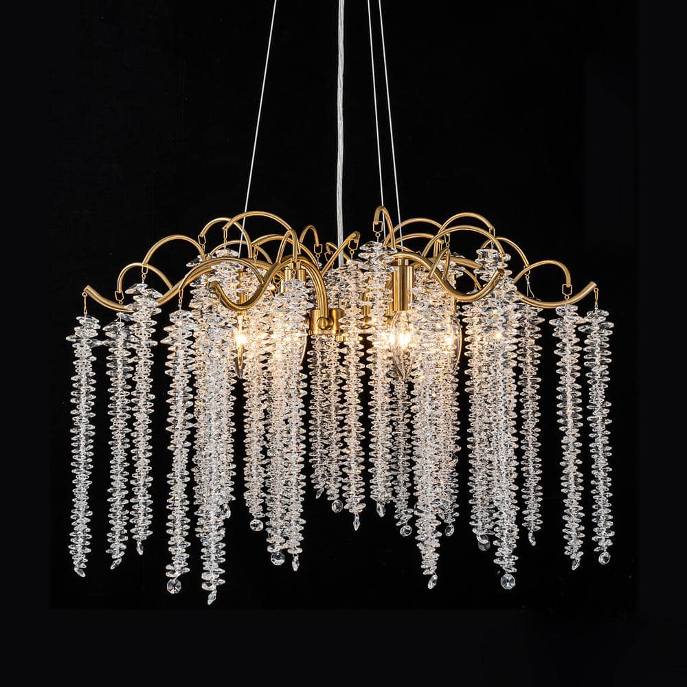 EDISLIVE Theodora Modern Contemporary 6-Light Brass Chandelier with Hanging  Crystal 81010000047418 - The Home Depot