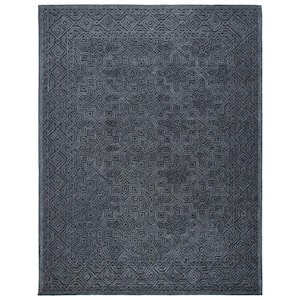 Textural Charcoal 8 ft. x 10 ft. Solid Color Geometric Area Rug