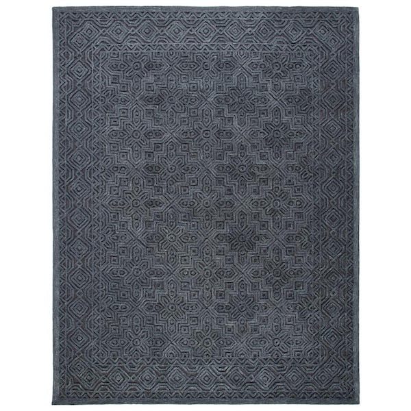 SAFAVIEH Textural Charcoal 8 ft. x 10 ft. Solid Color Geometric Area Rug