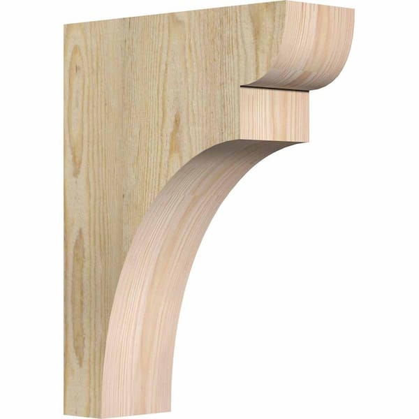 Ekena Millwork 4 in. x 12 in. x 16 in. Douglas Fir Yorktown Rough Sawn Corbel