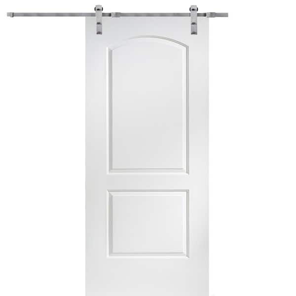 MMI DOOR 30 in. x 80 in. Primed Molded MDF Caiman Sliding Barn Door with Hardware Kit