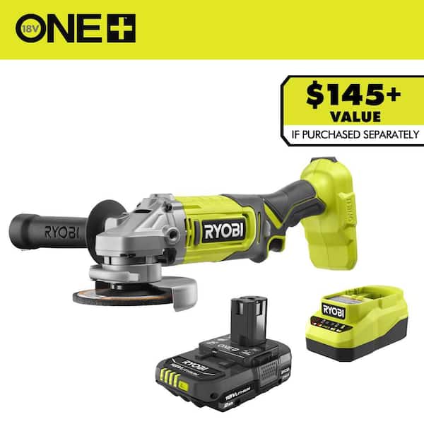 ONE+ 18V Cordless 4-1/2 in. Angle Grinder with FREE 2.0 Ah Battery and Charger Kit