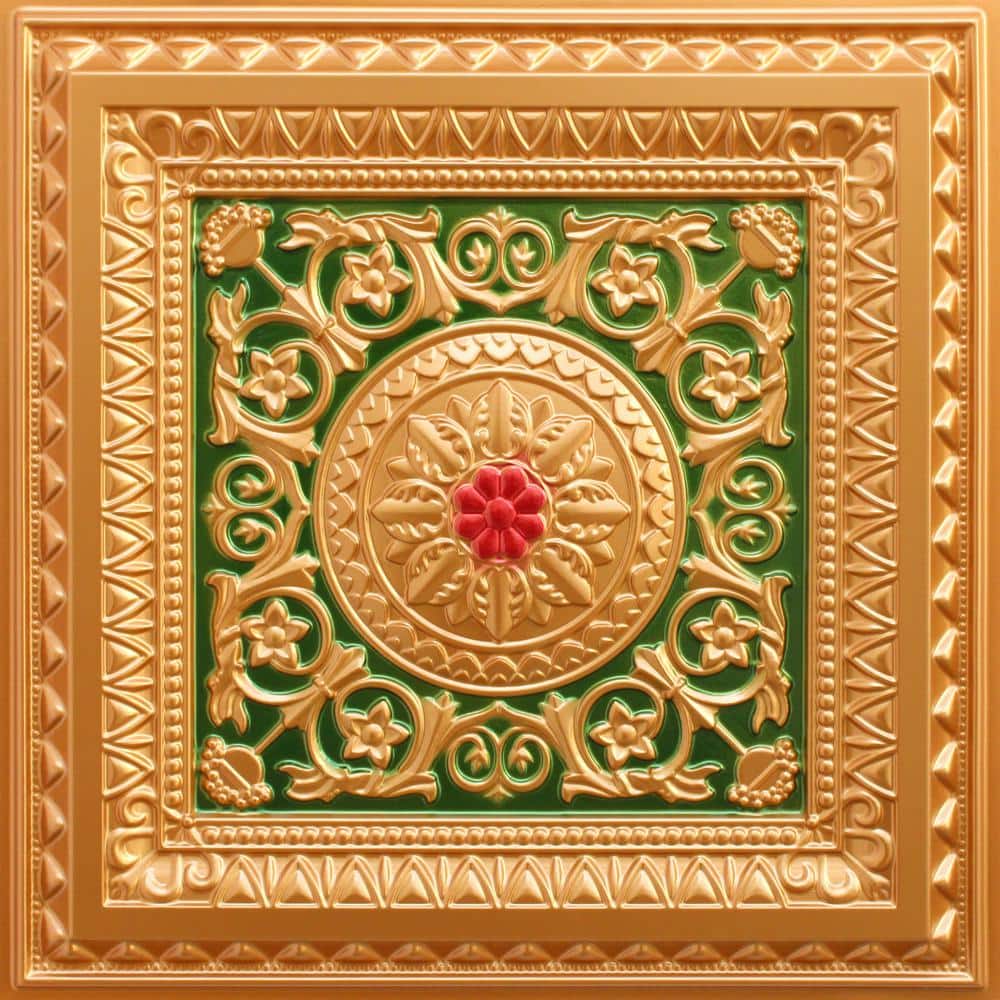 Falkirk Perth Gold-Green-Red 2 ft. x 2 ft. Decorative Victorian Glue Up or Lay In Ceiling Tile (200 sq. ft./case) price history on PriceWatchPro