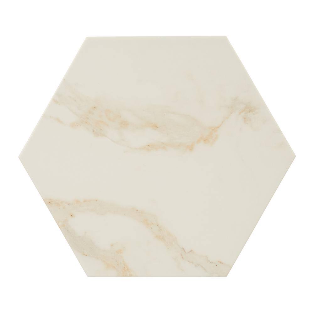 Toscana Florence 9 in. x 10 in. Hex Matte Glazed Porcelain Floor and Wall T