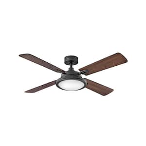 Collier 54 in. Integrated LED Indoor Matte Black Ceiling Fan with Wall Switch