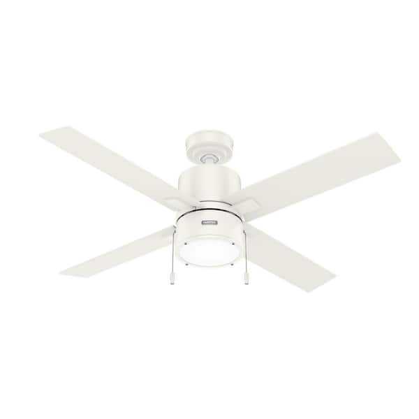 Hunter Beck 52 in. LED Indoor Fresh White Ceiling Fan with Light Kit