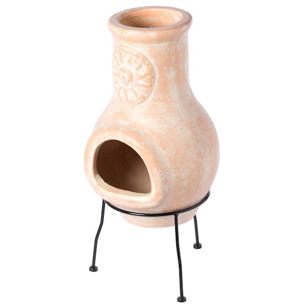Vintiquewise Outdoor Clay Chiminea Sun, Home Depot Ceramic Fire Pit