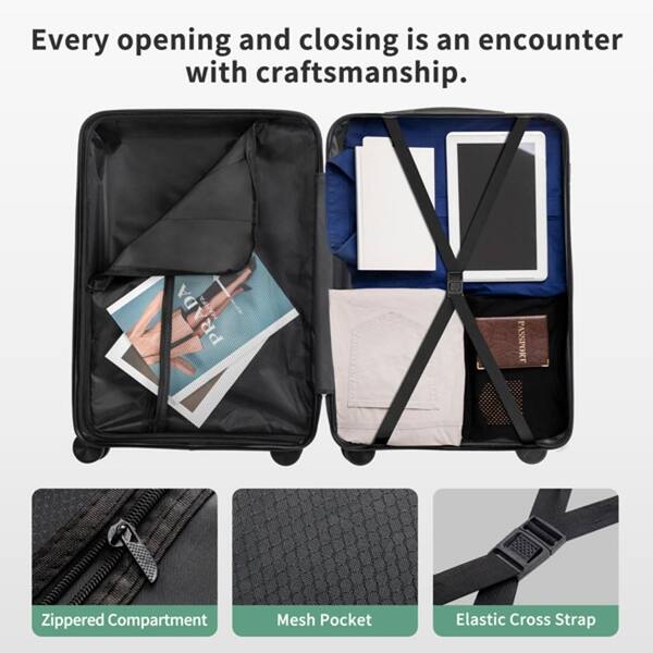 Wudkey 3-Piece Dark Green Hardside Spinner Luggage Set, Non-TSA
