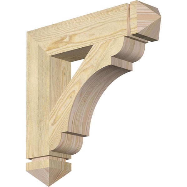 Ekena Millwork 4 in. x 20 in. x 20 in. Douglas Fir Olympic Arts and Crafts Rough Sawn Bracket