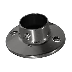 2-2/4 in. Heavy Round Shower Rod Flanges in Polished Chrome