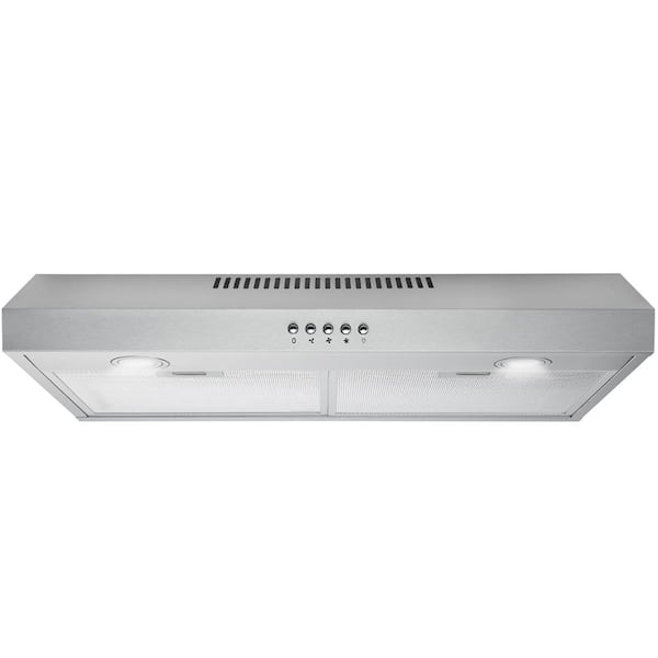 Cavaliere 30 in. Under Cabinet Range Hood in Stainless Steel with Professional Baffle Filters, LED lights, Push Button Control