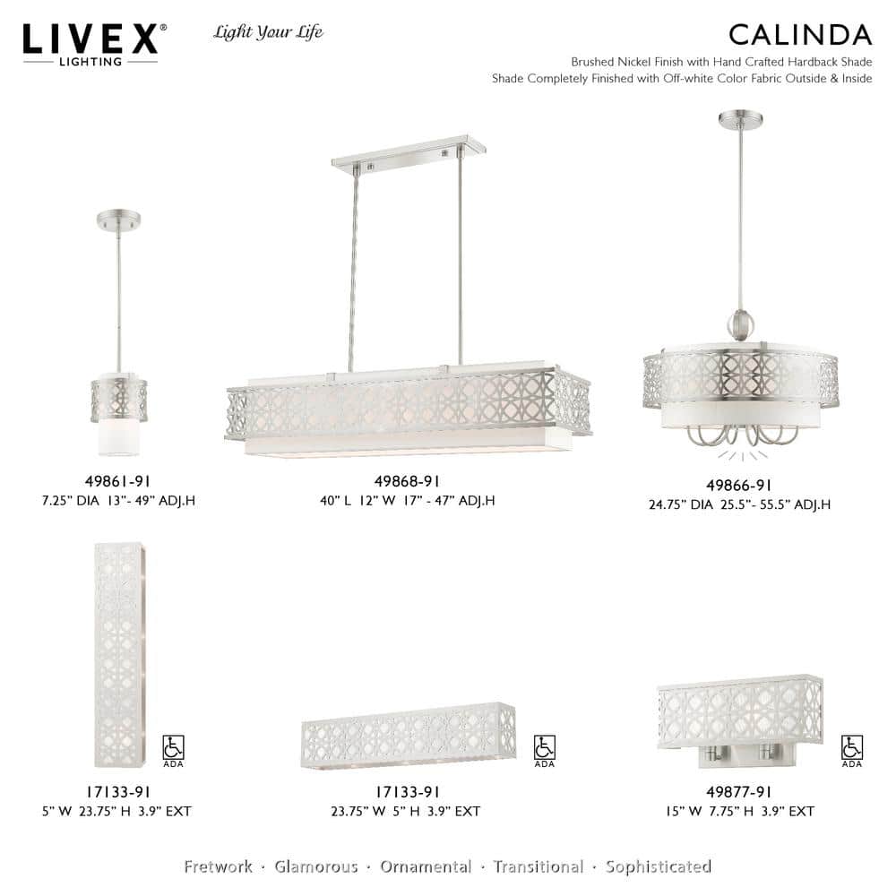 Brushed Nickel 2-Light Wall Sconce with Off-White Shade