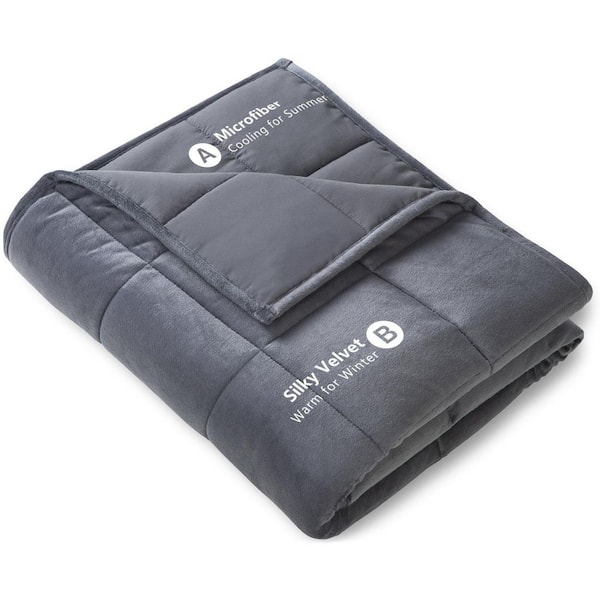 Tidoin Solid Dark Gray Flannel 48 in. x 72 in. Throw Bed Blanket