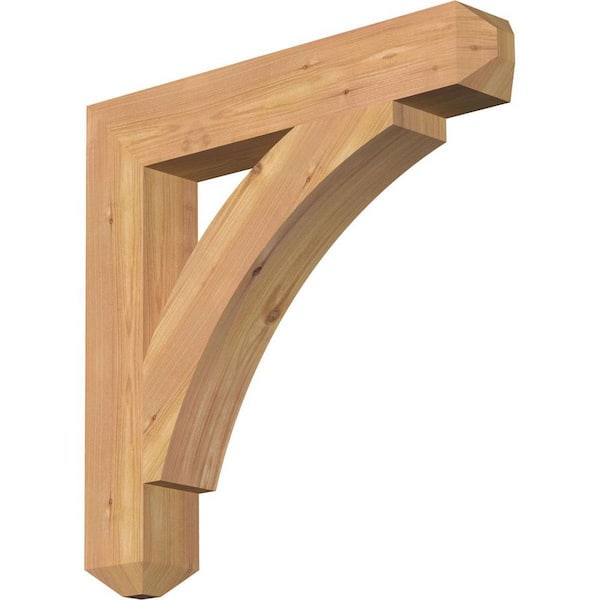 Ekena Millwork 3.5 in. x 22 in. x 22 in. Western Red Cedar Thorton Craftsman Smooth Bracket