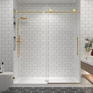 EASYWORC 55 to 60 in. W x 76 in. H Sliding Frameless Shower Door